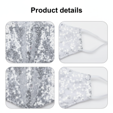 (Silver, Adult Size) Party Sequins Mask - Lightweight & Comfortable