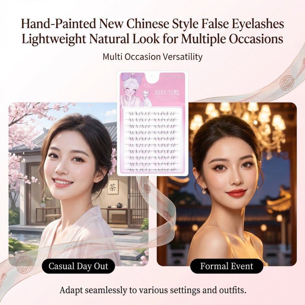 Roc-Electron (Adhesive) Chinese Style Natural False Eyelashes 50 Char