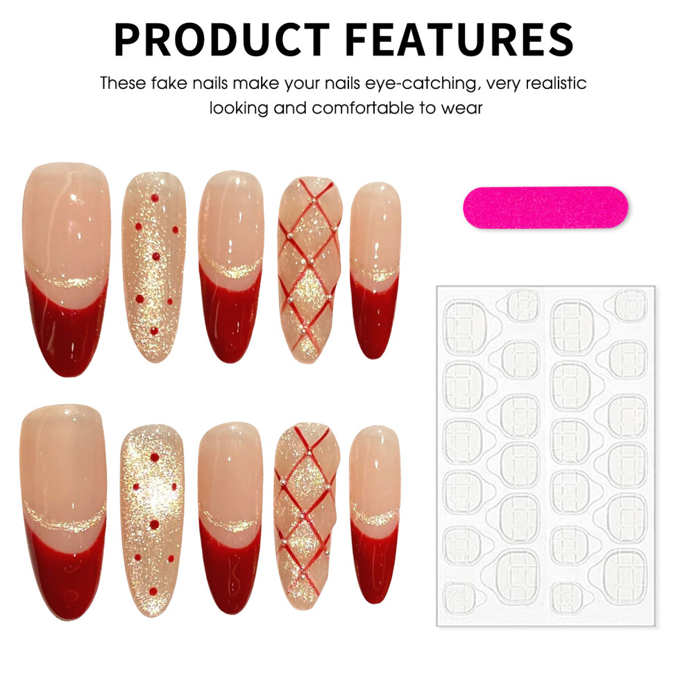 Roc-Electron (L) Polka Dot Fake Nails - Chip-Proof & Smudge-Proof