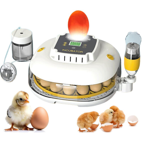 Automatic Egg Incubator 22 Eggs with Humidity Control, Auto Turning, BuiltIn Candler, Temp Adjust