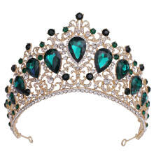 (C) Baroque Red Crystal Bridal Crown