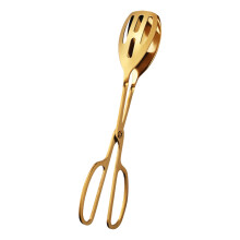 (Single hole gold) Heavy Duty Stainless Steel BBQ Tongs for Kitchen