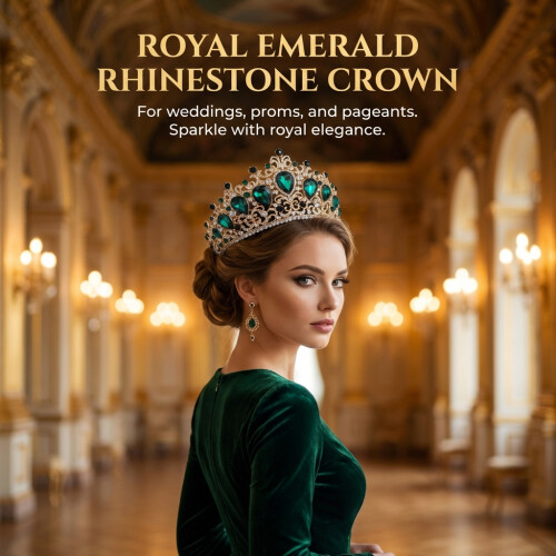 (C) Baroque Red Crystal Bridal Crown 2