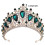 (C) Baroque Red Crystal Bridal Crown 7