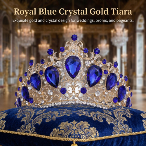 (B) Baroque Red Crystal Bridal Crown 2