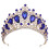 (B) Baroque Red Crystal Bridal Crown 8