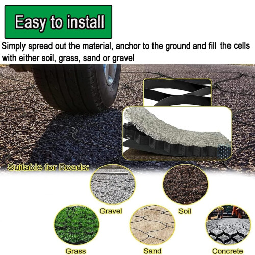 HDPE Permeable Paver Grid 2 Inch Geocell Ground Stabilization for Driveway Slopes  Load Support 1