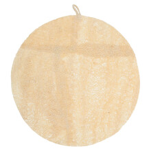 Beige Round Steamer Pad Natural Loofah Mesh Mat for Home Cooking