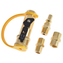 Propane Quick Connect Fittings Kit with Shut Off for RV Grill Outdoor Burner Durable Brass