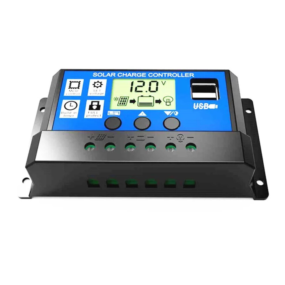 Pwm Solar Charge Controller 30A 12V 24V With Lcd Display Usb Port For Lead Acid Battery 9053599691891