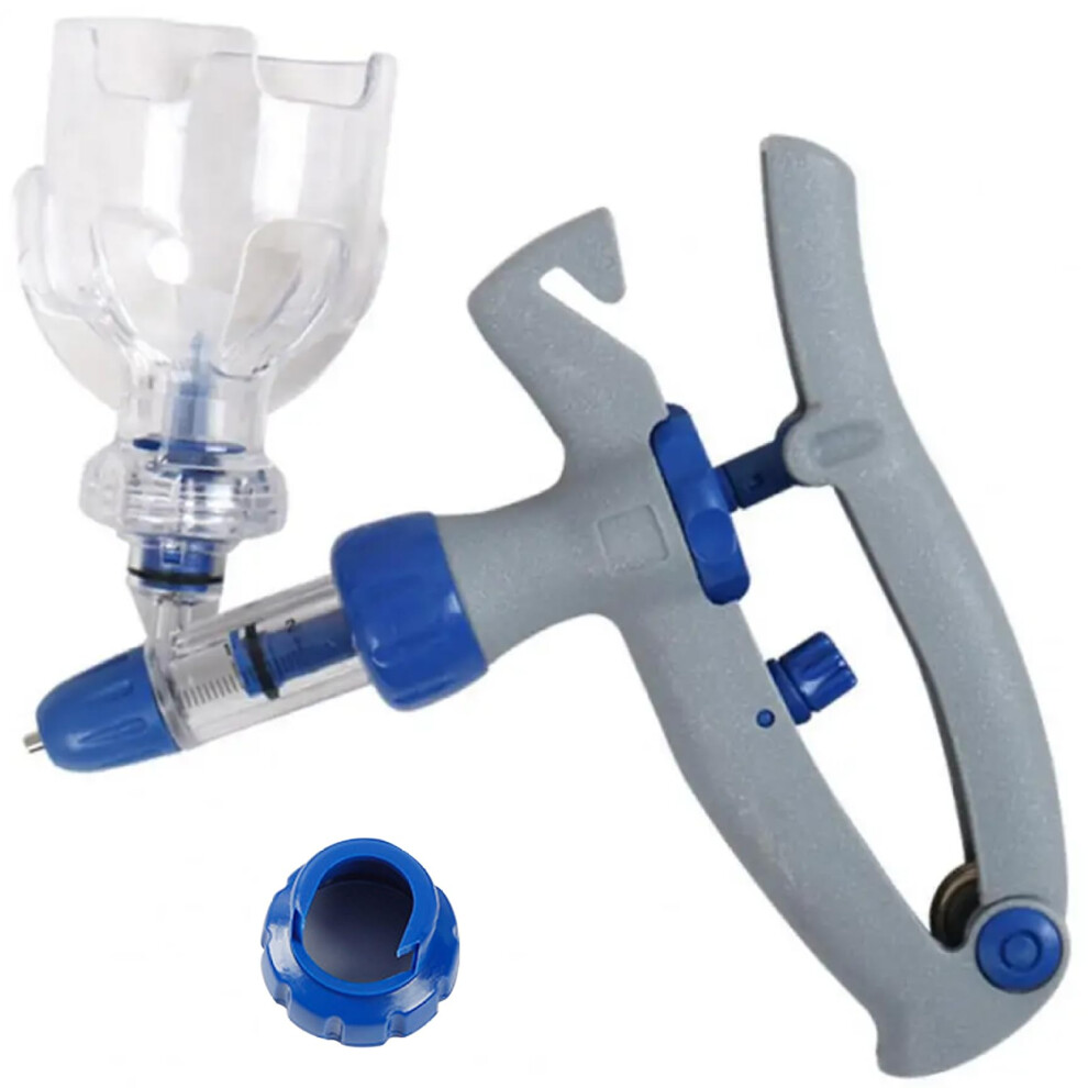Livestock Auto Injector 5ml Adjustable Veterinary Syringe Gun for Goats Pigs Cows with Leakproof Seal