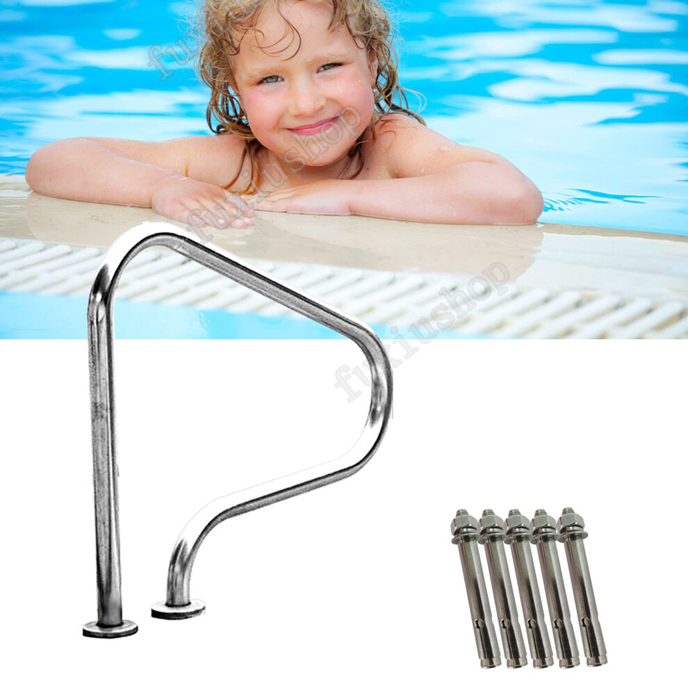 4Ft Royal Blue Pool Handrail With Safety Grip Surface For Inground And Above Ground Swimming Pools 9073542488675