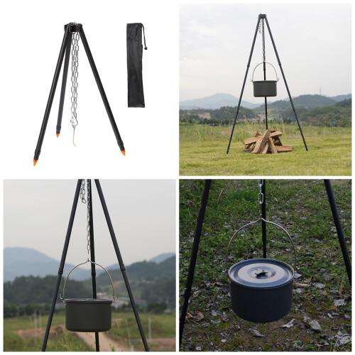 Heavy Duty Camping Tripod for Cooking with Adjustable Height Campfire Grill Stand Outdoor Use 1