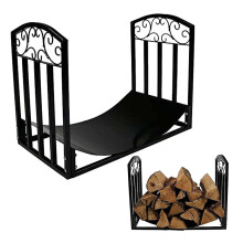 Heavy Duty Adjustable Firewood Rack with Integrated Tool Storage for Indoor and Outdoor Use
