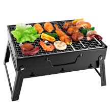 Portable Charcoal Grill, Folding Compact BBQ with Tripod Base for Camping, Picnic, Backyard Cooking