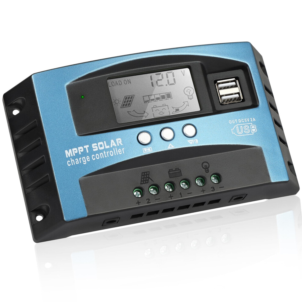 60A Mppt Solar Charge Controller 12V 24V With Lcd Display For Leadacid And Lithium Batteries 9174973326762