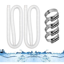 2 Pack Pool Pump Hose Replacement for Above Ground Pools 1.25in x 59in with Stainless Clamps