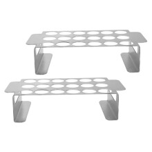 2Pcs Stainless Steel Jalapeno Grill Rack with 18Hole Even Cooking for BBQ Peppers and Chicken Wings