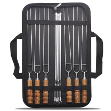 Stainless Steel Barbecue Fork with Insulated Handle Grip, Reusable White Camping BBQ Tool