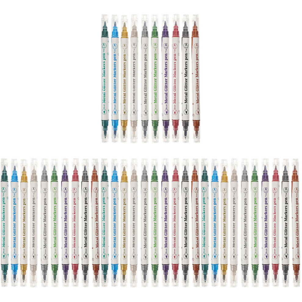 Villcase 40Pcs Assorted Color Nail Art Pens Plastic Manicure Markers For Women