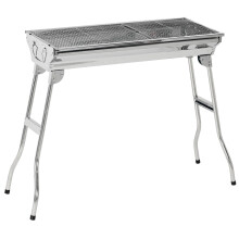 Portable Charcoal Grill Stainless Steel Foldable BBQ with Shelves Hooks for Camping Picnic Tailgating