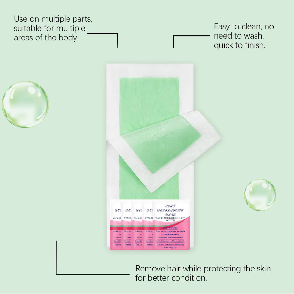 Hue-Grain Hair Removal Wax Strips With Wipes 50Pcs
