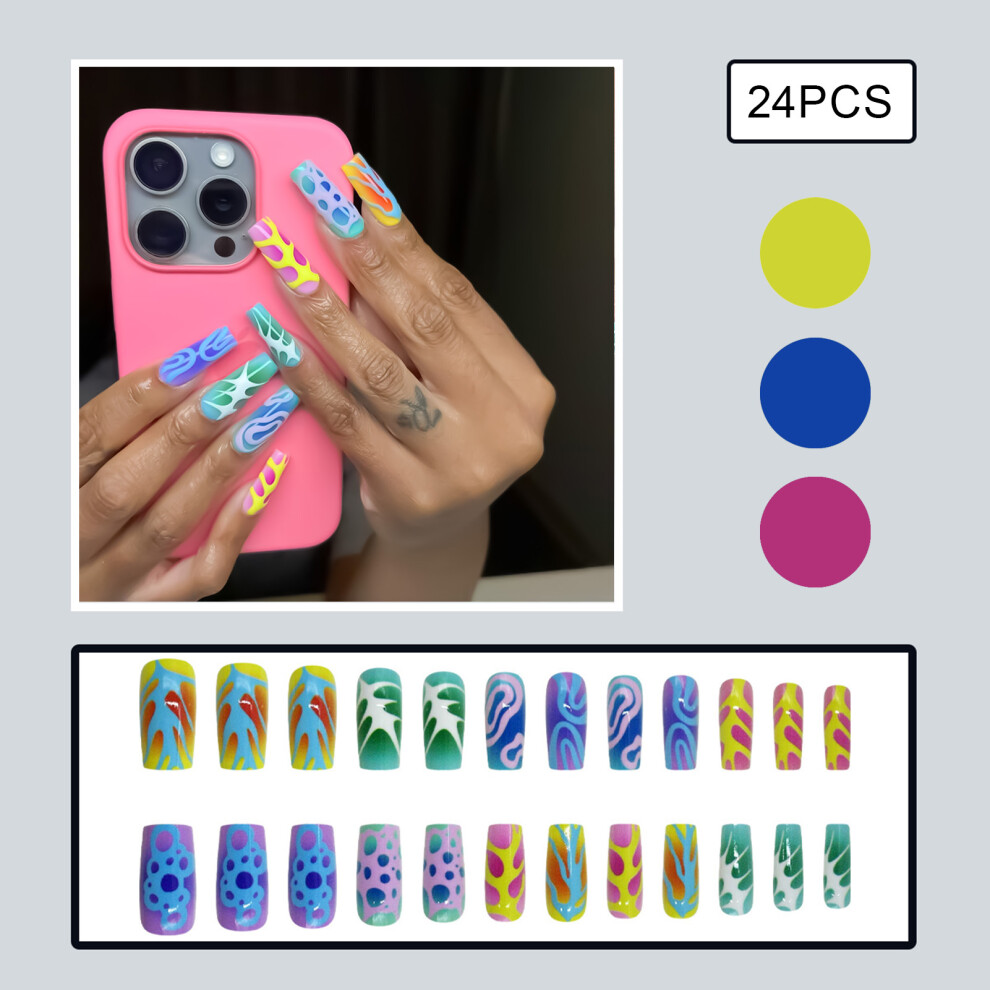 Zhouq-Outdoors 24Pcs Women\'S Press-On Nails Kit, Manicure Diy