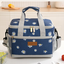 (Teal Daisy) Leakproof Insulated Lunch Tote for Picnic & Office