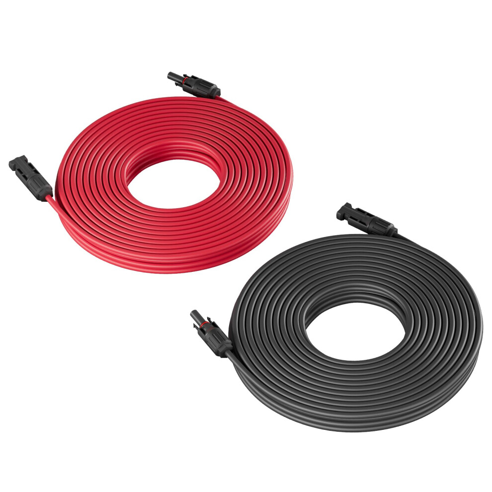 60Ft 10Awg Solar Extension Cable With Waterproof Connectors For Outdoor Pv Panel Systems 9092120404838