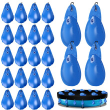 24 Pack Pool Cover Weights with Hooks, Leakproof PVC Bags for Winter Above Ground Swimming Pool
