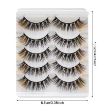 (102) 5 Pairs Colorful Curly Lashes for Cosplay