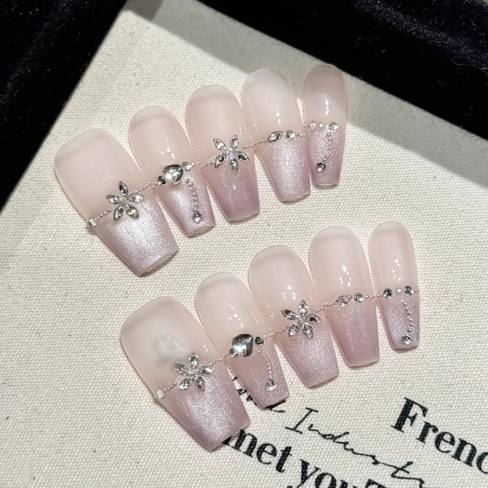 Reach-Tools (Xs) Cat Eye Press-On Nails, Natural & Durable