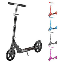 FOXSPORT-Kinder- und Jugend-Tretroller, faltbar, 3-stufig verstellbarer Lenker, große Räder 20cm, max. Tragfähigkeit 90kg, Schwarz
