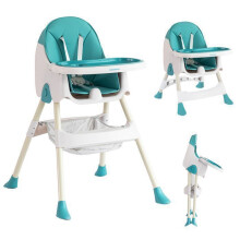 K IKIDO Cadeira alta para bebê, cadeira alta evolutiva dobrável com mesa de refeições para crianças - De 6 meses a 3 anos - Verde
