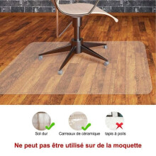 Beschermmat - Transparant - 90 x 120 cm - Hoge weerstand - Antislip - Rechthoekig
