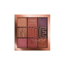 Paleta de sombras para os olhos - FASHION MAKE UP - Nude N01 Brooklyn - Textura aveludada - Nude/Marron - Longa duração