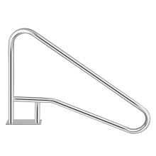 Stainless Steel Pool Handrail 53 x 31 Inches with Ergonomic Curved Grip and Secure Deck Mount