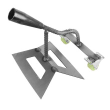 Steel Hollow Garden Hoe with Wheeled Blade, Fast Weeding Tool for Flower Beds, Lawn and Backyard