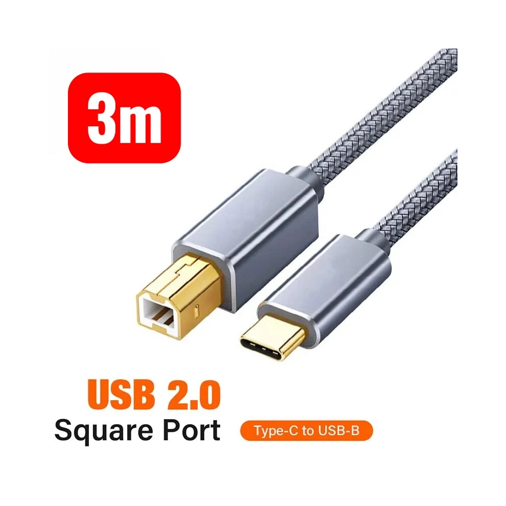 Usb C To Usb B Printer Cable 3M Braided 674026158788