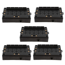 5X Support de Fusible de Lame de Boîte de 18 Voies de Prise Noire de Relais de Voiture pour la Marine Automobile
