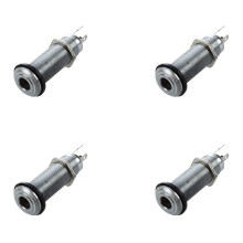 4X 1/4 Zoll Chrom Zylinder Buendig Montiert Buchse Fuer E-Gitarre Bass
