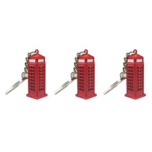 3X Vintage Telefonzelle Britischen Miniatur London Auto Schluesselanhaenger Schluesselanhaenger Diecast Keychain Geschenk Fuer Frauen Maedchen