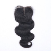 Brazilian Body Wave Lace Closure 8inch Middle Part Human Hair Preplucked Baby Hair Bleached Knots