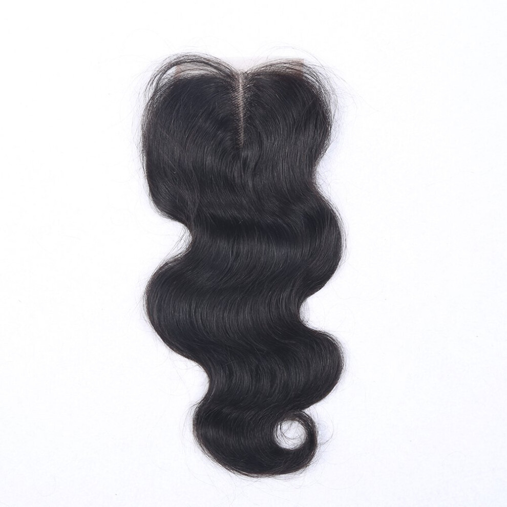 Brazilian Body Wave Lace Closure 8inch Middle Part Human Hair Preplucked Baby Hair Bleached Knots