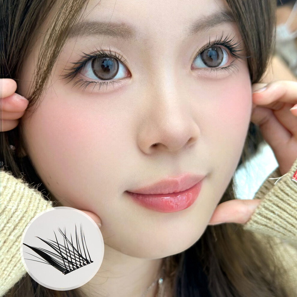 Hue-Grain 8-13Mm No Glue Lashes, Natural Cat Eye Effect
