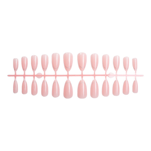 24PCS Glitter Pink Fake Nails, Easy Salon Application