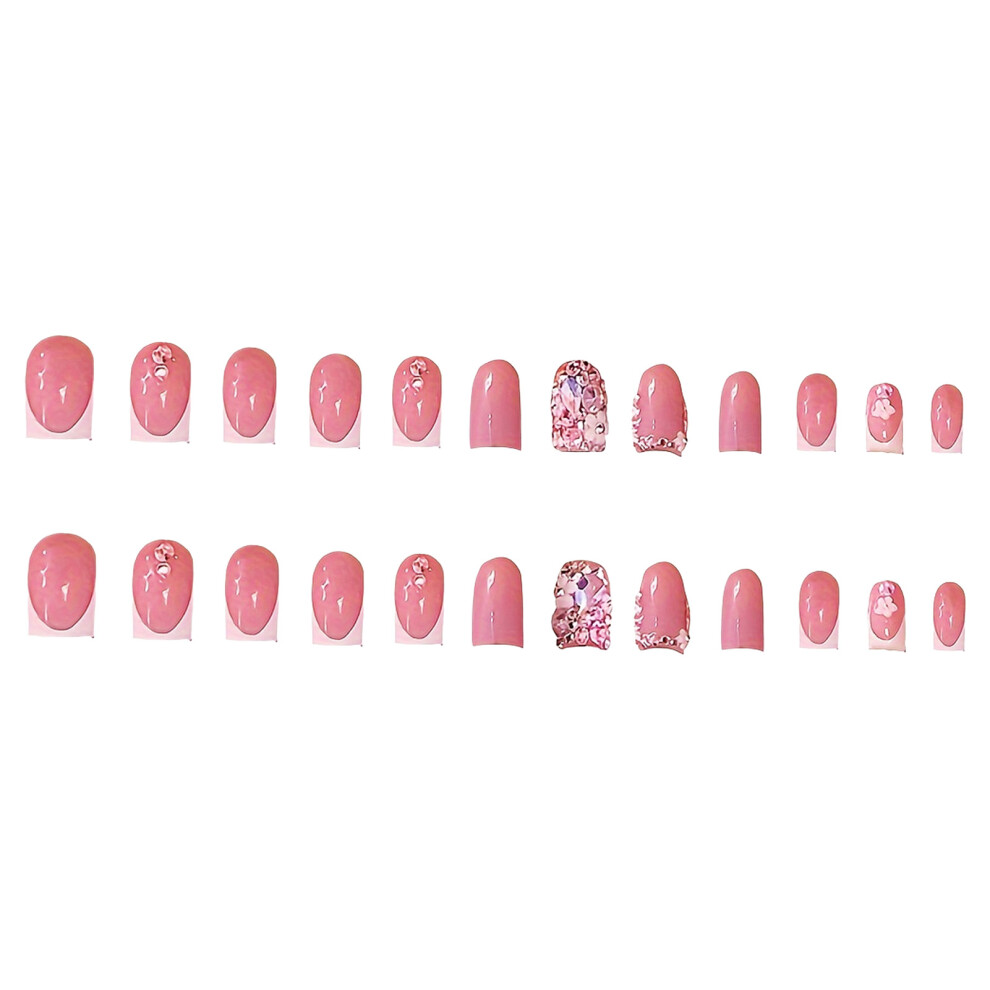 Bright-Home 48Pcs Square Fake Nails/Toenail With White Tip Natural Unbreakable Nail Simple Wear For Professional Nail Art Salon Supp