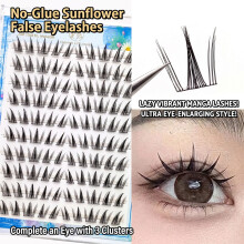 \"Cosplay Sunflower Lashes - Adhesive-Free\"