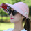 (Pink) Women\'s UV Wide Brim Sun Hat, Foldable Beach Hat 2