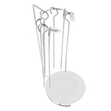 Stainless Steel Kebab Skewer Rack BBQ Holder for Even Cooking and Hands‑ Grilling Outdoor Use